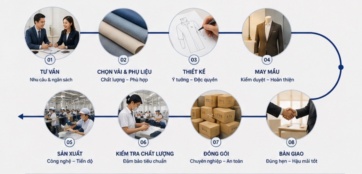 Quy Trình Sản Xuất Đồng Phục Chuyên Nghiệp Tại DDX Fashion