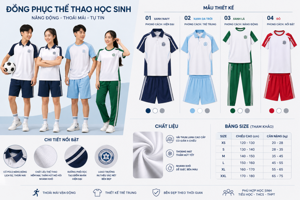 Xu Hướng Thiết Kế Đồng Phục Học Sinh 2026 – Đẹp, Thoải Mái Và Chuẩn Nhận Diện