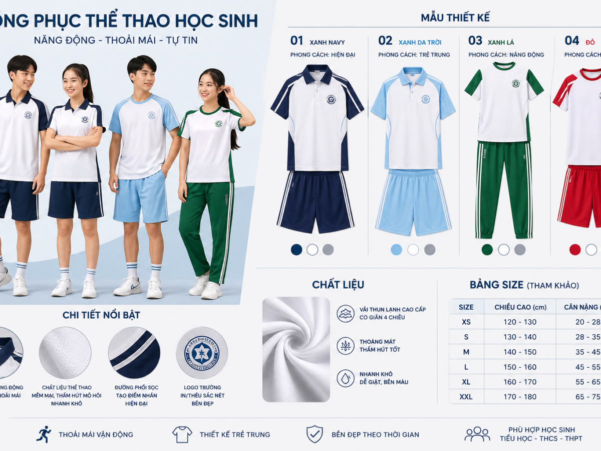 Xu Hướng Thiết Kế Đồng Phục Học Sinh 2026 – Đẹp, Thoải Mái Và Chuẩn Nhận Diện